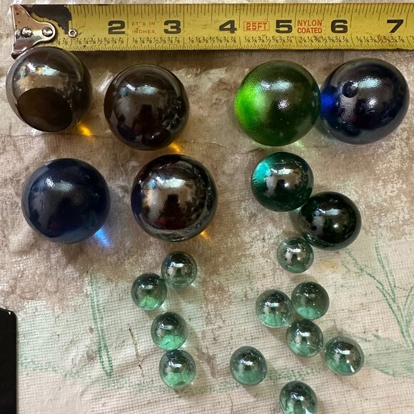 Marbles Other - Big Marble Lot of 19 Marbles 6 Big 2 Medium 11 Small